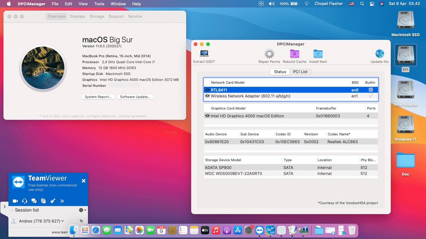 Success Hackintosh macOS Big Sur 11.6.5 Build 20G527 in ASUS N46VZ-V3095D
